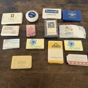 Vintage Lot of 14 Hotel Motel Resort Travel‎ Size Mini Bar Bath Soaps